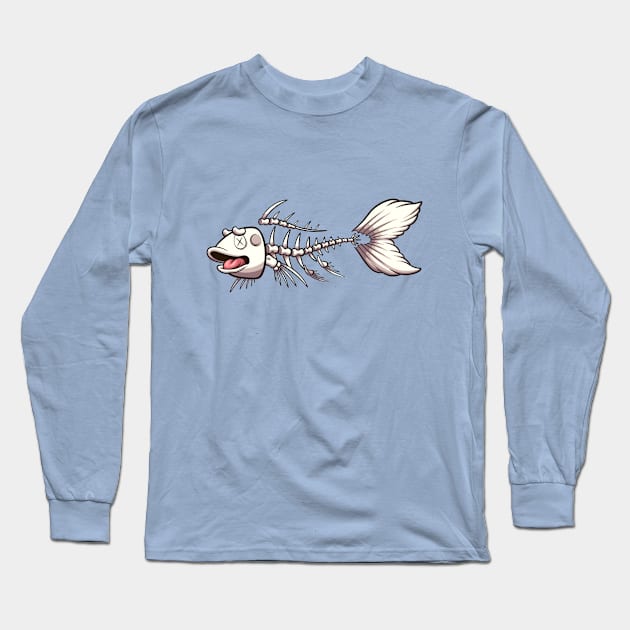 Koi Karp Fish Skeleton Long Sleeve T-Shirt by TheMaskedTooner